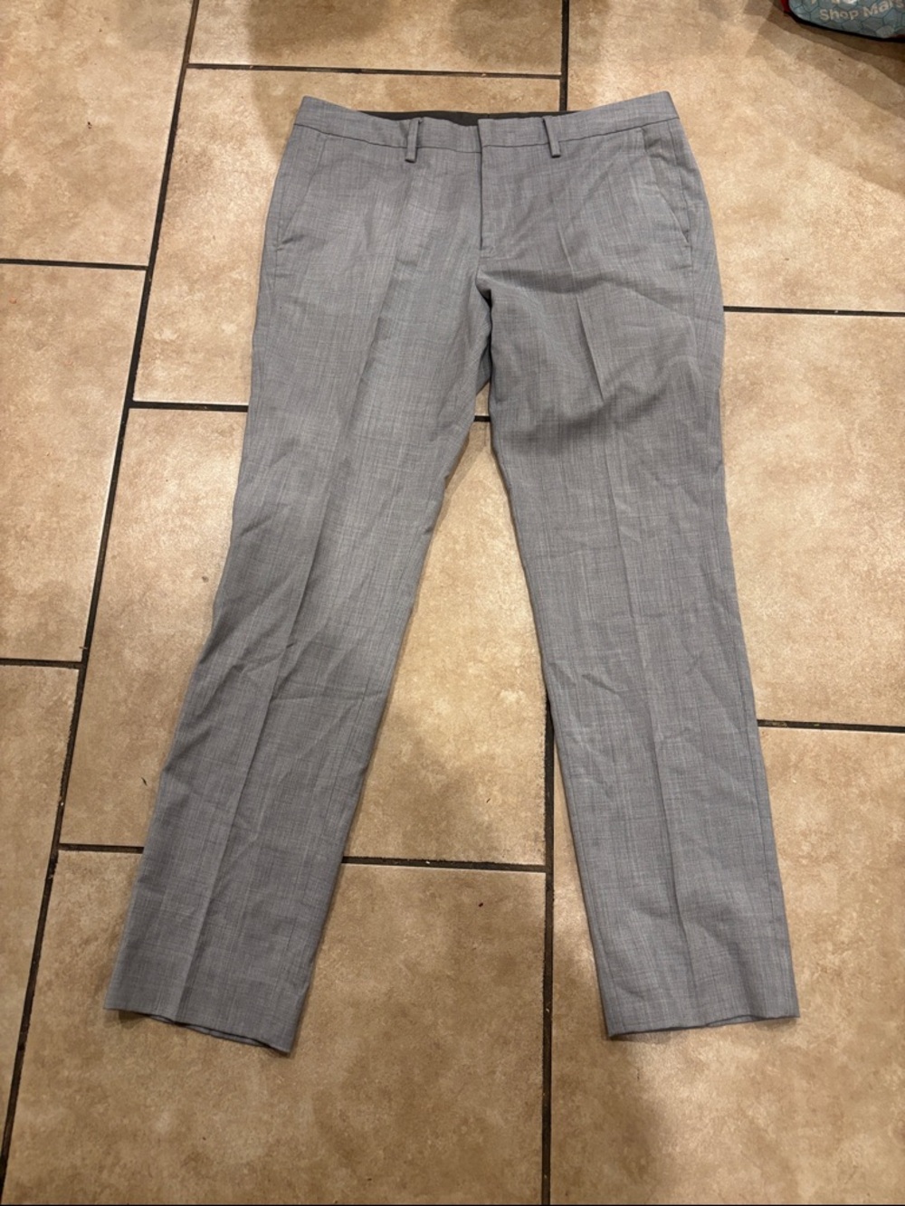 Bonobos Heathered Gray Tailored Fit Wool Slacks Work Pants